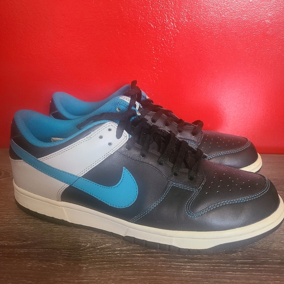 NIKE DUNK LOW 2008 Black Neo Turquoise Blue White Mens Size10.5 Shoes 31… - Picture 1 of 9